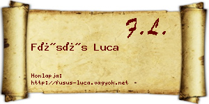 Füsüs Luca névjegykártya